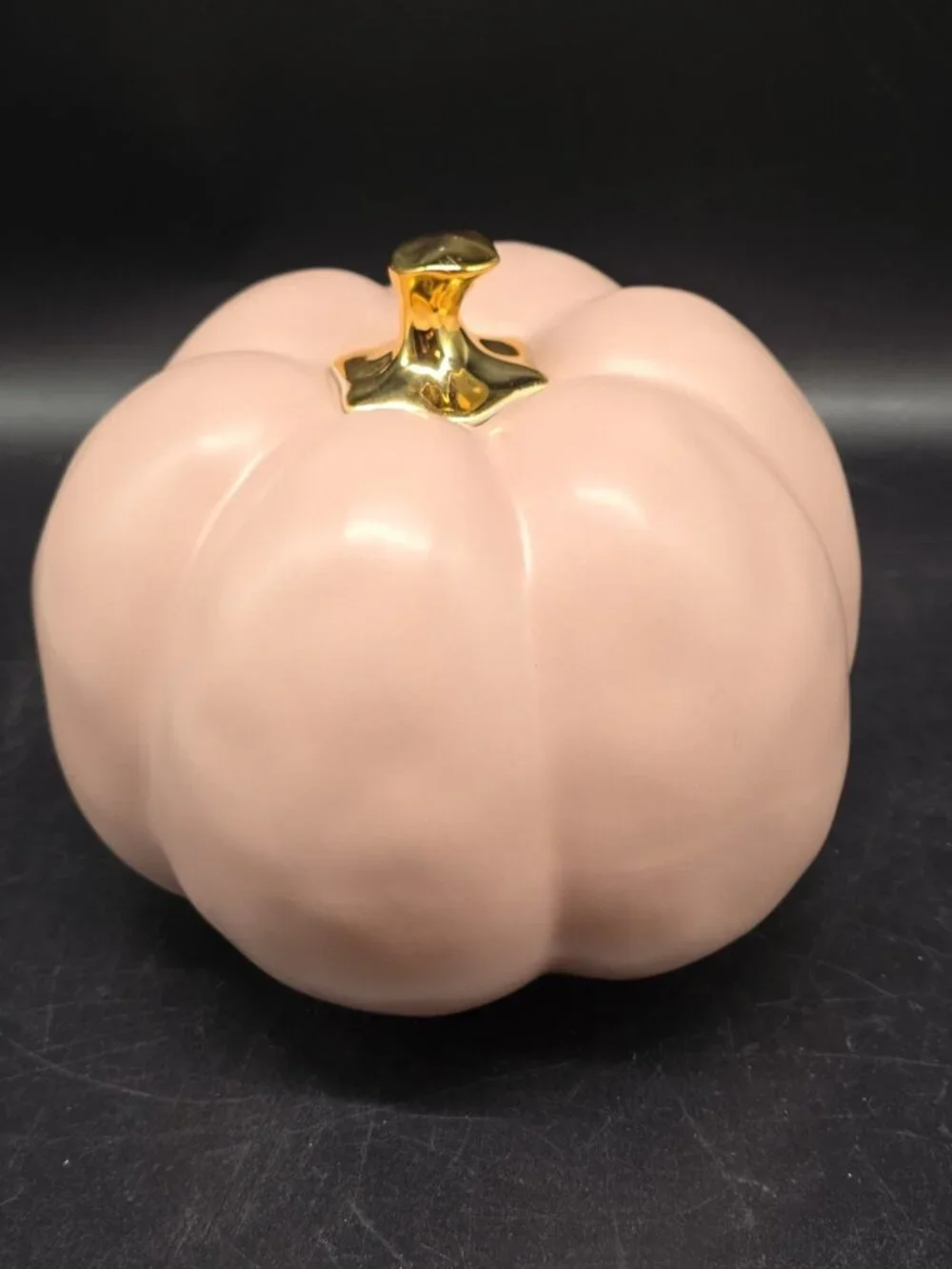 Rae Dunn “BLESSED” Salmon Pink  Pumpkin With Gold Stem Fall Thanksgiving Boho